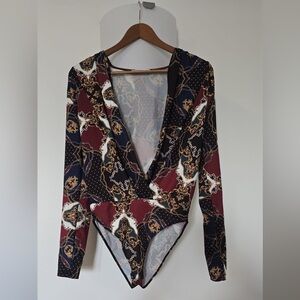 Zara Elegant Red and Black Patterned Garment